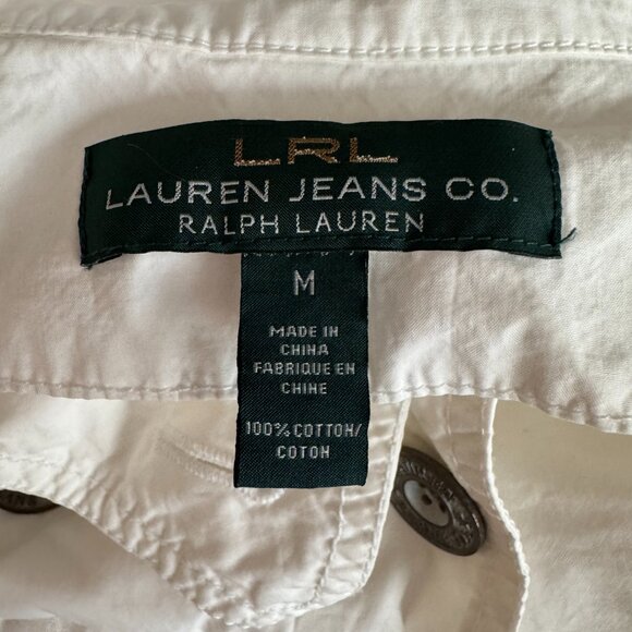 LRL Lauren Jeans Co. White Double-Breasted Jacket Medium - Picture 16 of 16